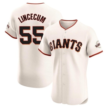 Cream Elite Tim Lincecum Men's San Francisco Giants Home Jersey