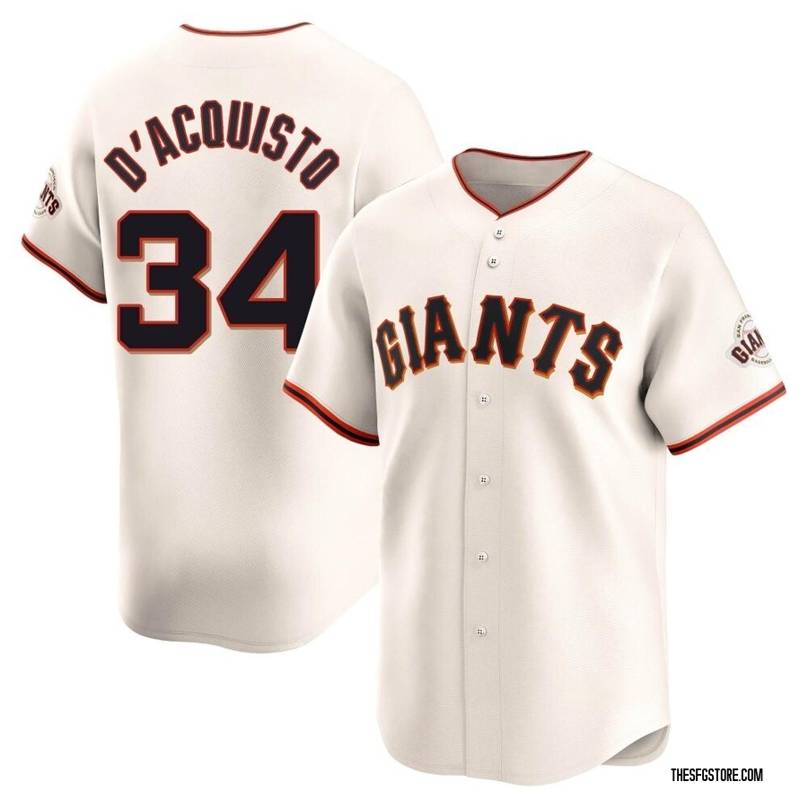 Cream Limited John D'acquisto Men's San Francisco Giants Home Jersey
