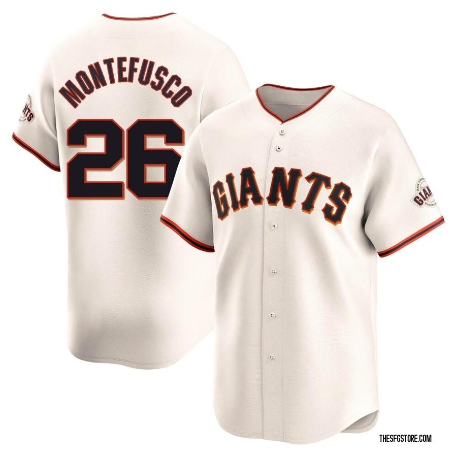 Cream Limited John Montefusco Men's San Francisco Giants Home Jersey