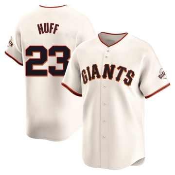 Cream Limited Sam Huff Men's San Francisco Giants Home Jersey