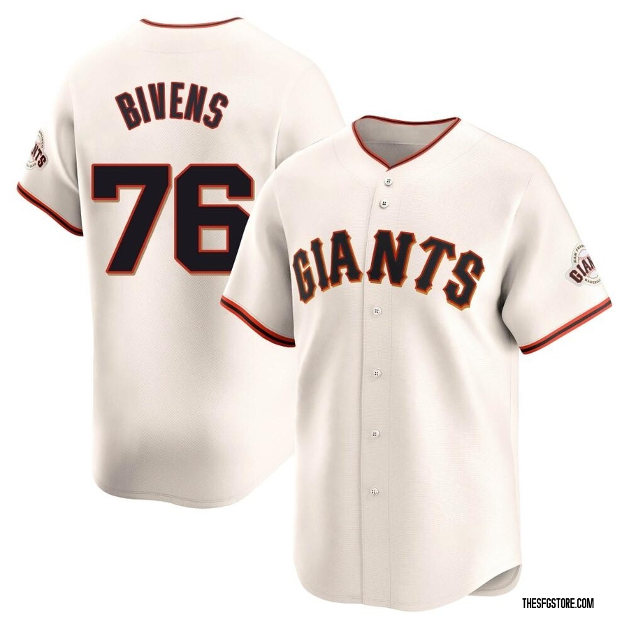 Cream Limited Spencer Bivens Men's San Francisco Giants Home Jersey