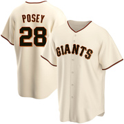 Cream Replica Buster Posey Men's San Francisco Giants Home Jersey