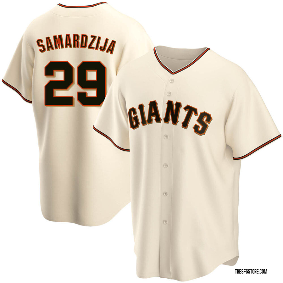 Cream Replica Jeff Samardzija Men's San Francisco Giants Home Jersey