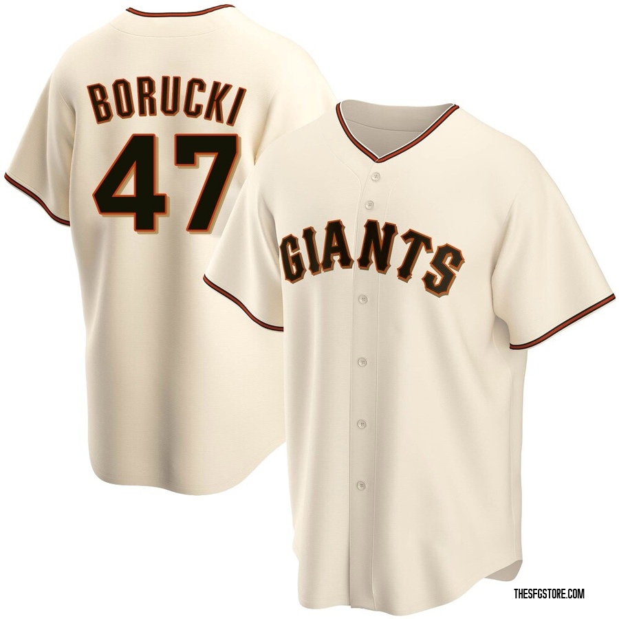 Cream Replica Ryan Borucki Men's San Francisco Giants Home Jersey