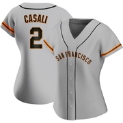 Gray Authentic Curt Casali Women's San Francisco Giants Road Jersey