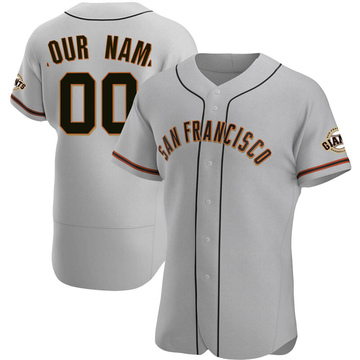Gray Authentic Custom Men's San Francisco Giants Road Jersey