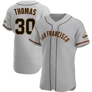 Gray Authentic Derrel Thomas Men's San Francisco Giants Road Jersey