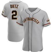 Gray Authentic Dick Dietz Men's San Francisco Giants Road Jersey