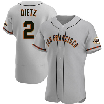 Gray Authentic Dick Dietz Men's San Francisco Giants Road Jersey