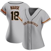 Gray Authentic Eric Haase Women's San Francisco Giants Road Jersey
