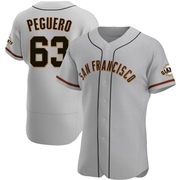 Gray Authentic Joel Peguero Men's San Francisco Giants Road Jersey