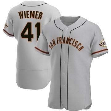 Gray Authentic Joey Wiemer Men's San Francisco Giants Road Jersey