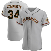 Gray Authentic John D'acquisto Men's San Francisco Giants Road Jersey