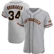Gray Authentic JT Brubaker Men's San Francisco Giants Road Jersey