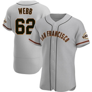 Gray Authentic Logan Webb Men's San Francisco Giants Road Jersey