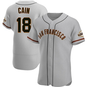 Gray Authentic Matt Cain Men's San Francisco Giants Road Jersey