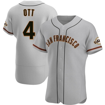 Gray Authentic Mel Ott Men's San Francisco Giants Road Jersey