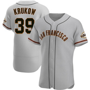 Gray Authentic Mike Krukow Men's San Francisco Giants Road Jersey