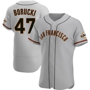 Gray Authentic Ryan Borucki Men's San Francisco Giants Road Jersey
