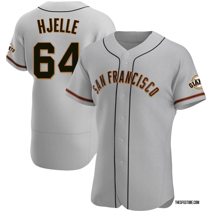 Gray Authentic Sean Hjelle Men's San Francisco Giants Road Jersey