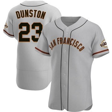 Gray Authentic Shawon Dunston Men's San Francisco Giants Road Jersey