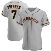 Gray Authentic Will Brennan Men's San Francisco Giants Road Jersey