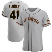 Gray Authentic Wilmer Flores Men's San Francisco Giants Road Jersey