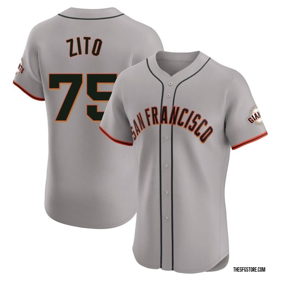 Gray Elite Barry Zito Men's San Francisco Giants Road Jersey