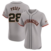 Gray Elite Buster Posey Men's San Francisco Giants Road Jersey