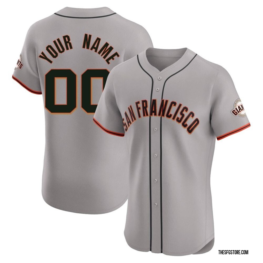 Gray Elite Custom Men's San Francisco Giants Road Jersey