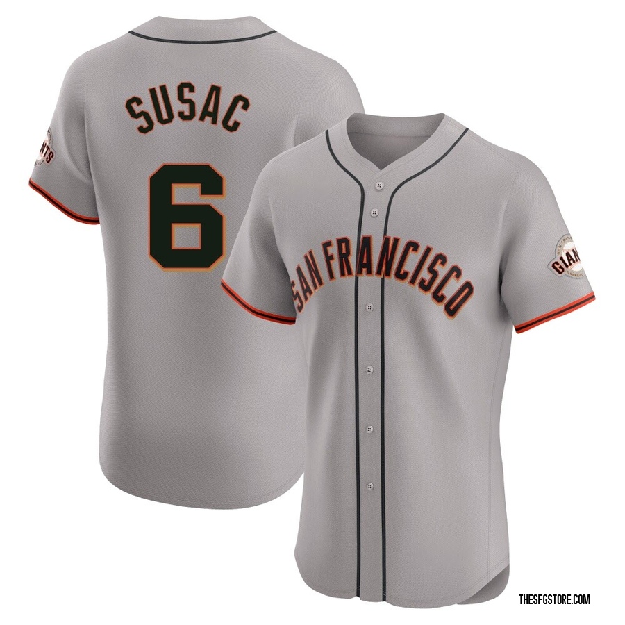 Gray Elite Daniel Susac Men's San Francisco Giants Road Jersey