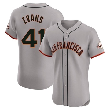 Gray Elite Darrell Evans Men's San Francisco Giants Road Jersey