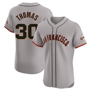 Gray Elite Derrel Thomas Men's San Francisco Giants Road Jersey