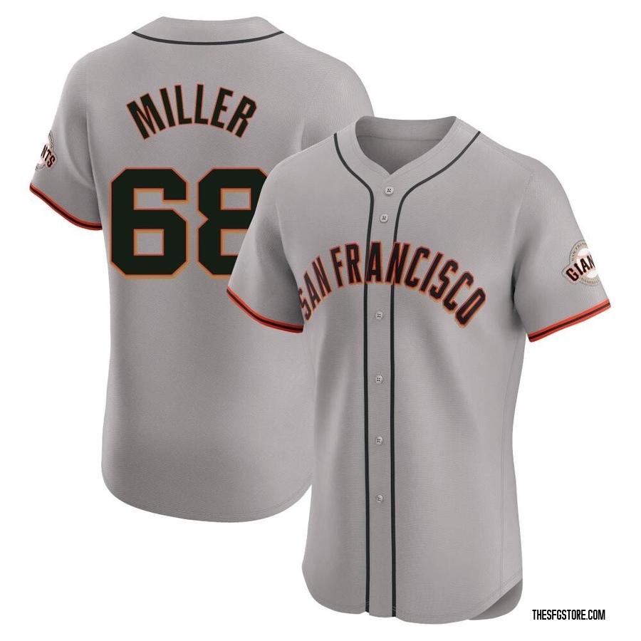 Gray Elite Erik Miller Men's San Francisco Giants Road Jersey