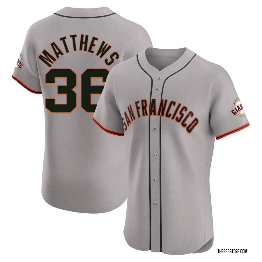 Gray Elite Gary Matthews Men's San Francisco Giants Road Jersey