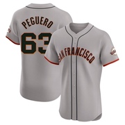 Gray Elite Joel Peguero Men's San Francisco Giants Road Jersey