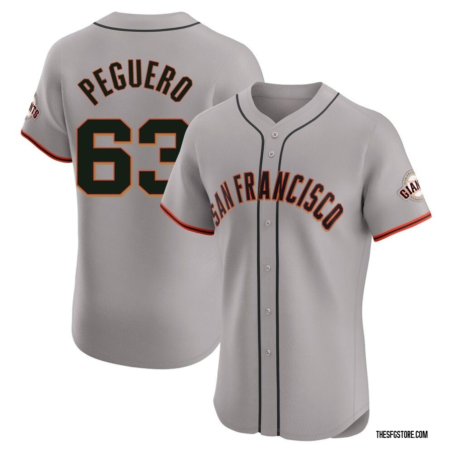 Gray Elite Joel Peguero Men's San Francisco Giants Road Jersey