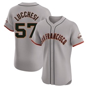 Gray Elite Joey Lucchesi Men's San Francisco Giants Road Jersey