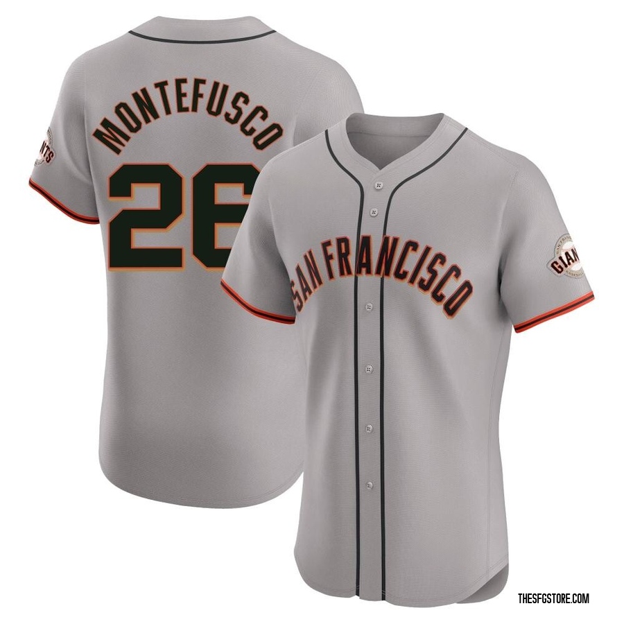 Gray Elite John Montefusco Men's San Francisco Giants Road Jersey
