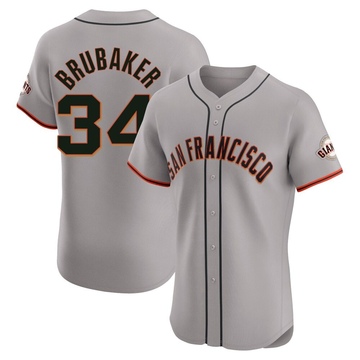 Gray Elite JT Brubaker Men's San Francisco Giants Road Jersey
