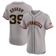 Gray Elite Mike Krukow Men's San Francisco Giants Road Jersey