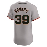Gray Elite Mike Krukow Men's San Francisco Giants Road Jersey