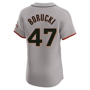 Gray Elite Ryan Borucki Men's San Francisco Giants Road Jersey