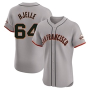 Gray Elite Sean Hjelle Men's San Francisco Giants Road Jersey
