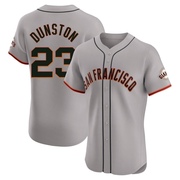 Gray Elite Shawon Dunston Men's San Francisco Giants Road Jersey