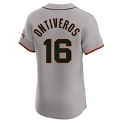 Gray Elite Steve Ontiveros Men's San Francisco Giants Road Jersey
