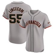 Gray Elite Tim Lincecum Men's San Francisco Giants Road Jersey