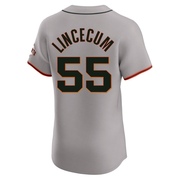 Gray Elite Tim Lincecum Men's San Francisco Giants Road Jersey