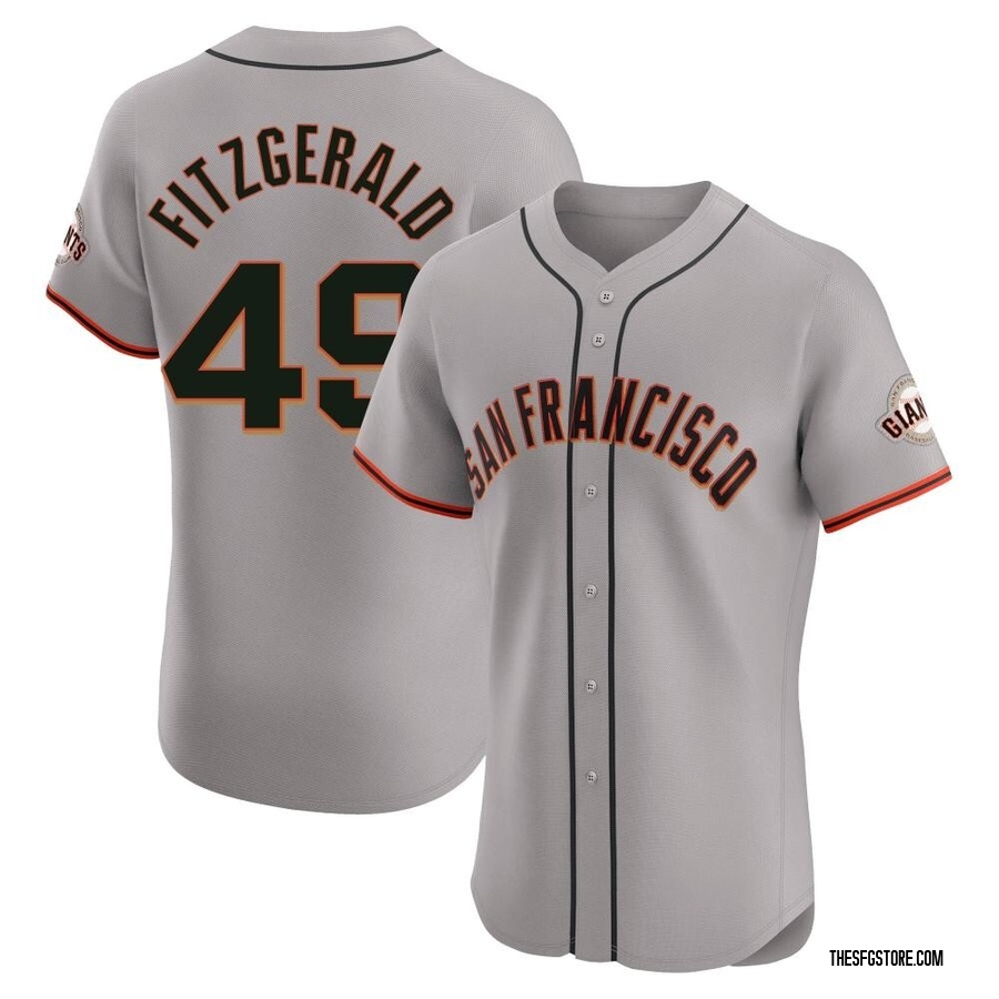 Gray Elite Tyler Fitzgerald Men's San Francisco Giants Road Jersey