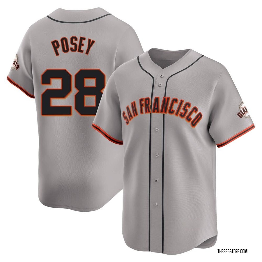 Gray Limited Buster Posey Men's San Francisco Giants Away Jersey
